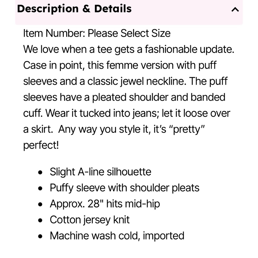 Ellos Plus Size Puff Sleeve Tee - Picture 3 of 3